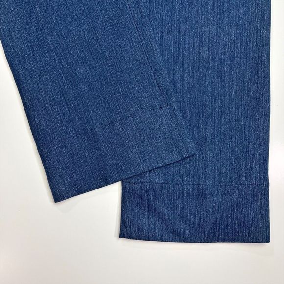 Maria Stanley Luna Pant Wide Leg Crop High Rise Dark Blue Denim 8 NWT - Picture 5 of 9